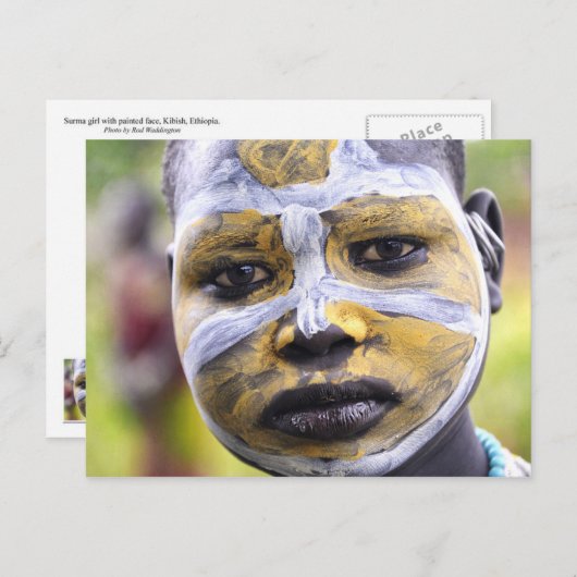 スーマの女の子と色彩の鮮やか顔 ポストカード (正面/裏面)