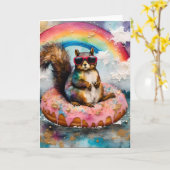 スーリスオンフローティンググレーズドナットバカンスおもしろいション カード (黄色い花)