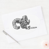 スーリービグホーン 楕円形シール (封筒)