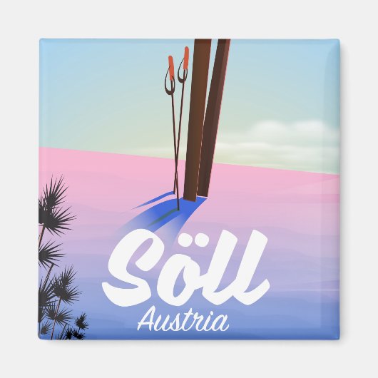 スール，オーストリア・スキー旅行ポスター マグネット (正面)