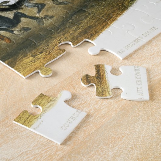 スー族のインディアンの競馬は城砦ピエール、plに近づきます ジグソーパズル (側面)