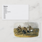 スー族のインディアンの競馬は城砦ピエール、plに近づきます 名刺 (正面/裏面)