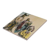 スー族のインドの灰色のワシおよび家族Stereoview タイル (側面)