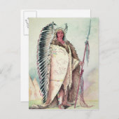 スー族のチーフ「黒い岩」 ポストカード (正面/裏面)