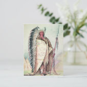 スー族のチーフ「黒い岩」 ポストカード (スタンド正面)