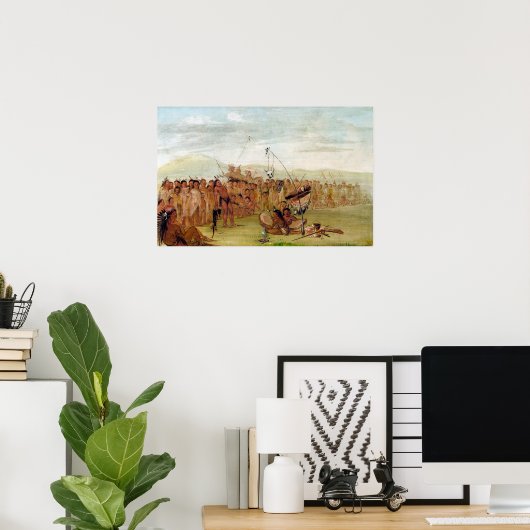 スー族の宗教でジョージ・キャリンが自己拷問を受ける ポスター (ホームオフィス)