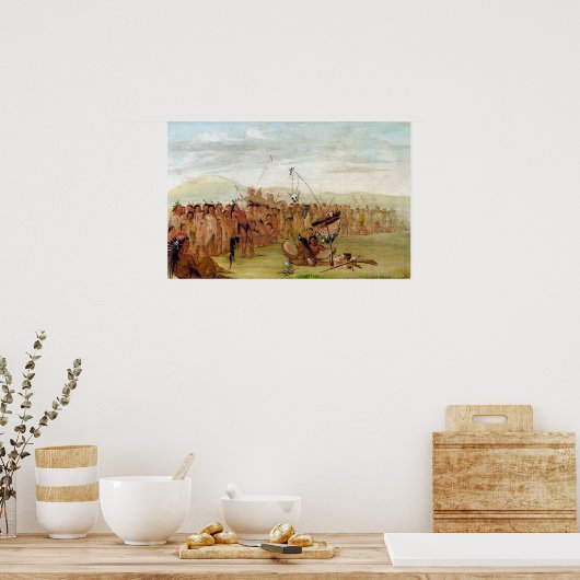 スー族の宗教でジョージ・キャリンが自己拷問を受ける ポスター (キッチン)