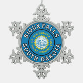 スー滝サウスダコタ スノーフレークピューターオーナメント (正面)