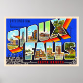 スー滝サウスダコタSD大文字葉書 ポスター (正面)