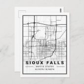 スー滝サウスダコタUSAトラベルシティマップ ポストカード (正面/裏面)