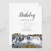 スー滝ズウォーターフォール誕生日ウィークエンド招待状 招待状 (正面/裏面)