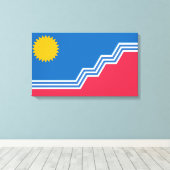 スー滝国旗(ノースダコタ) キャンバスプリント (インサイチュ (ウッドフロア))