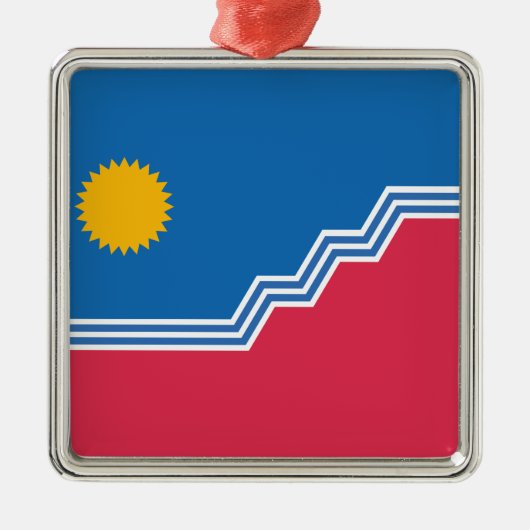 スー滝国旗(ノースダコタ) メタルオーナメント (正面)