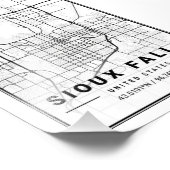 スー滝-統一された州リグスシティマップ フォトプリント            (角)