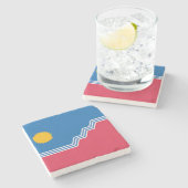 スー秋州旗(サウスダコタ) ストーンコースター (横)