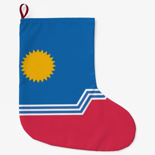 スー秋州旗（サウスダコタ） ラージクリスマスストッキング (正面)