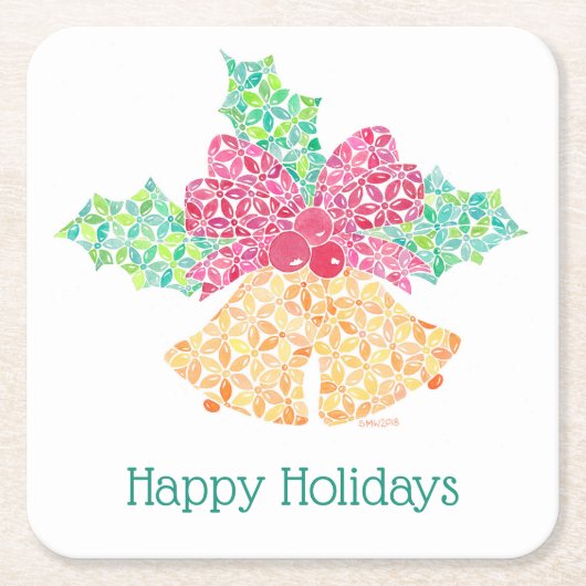 スーWeidlich著ジングルベルのコースター スクエアペーパーコースター (正面)