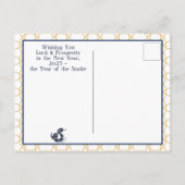 ス中国のネーク〔占星術の〕十二宮図ミニマル2025年正月 シーズンポストカード (裏面)