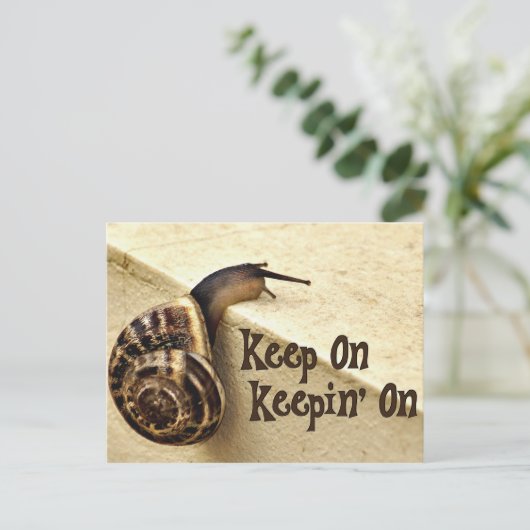 ス保タイル付き勇気付けられる引用文上での保持 ポストカード (スタンド正面)