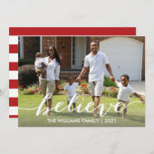 ス信じクリスマスファミリーホリデー シーズンカード (正面/裏面)