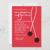 ス日本のミ絵レッド&ブラック結婚式招待状 招待状 (裏面)