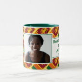 ス最高のリランカの母のパーソナライズされた写真 ツートーンマグカップ (中央)