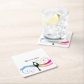 ス生まれケートガールズ姿スケートで滑る紙コースター スクエアペーパーコースター (インサイチュ)