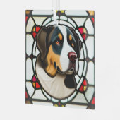 ス素晴らしイス山犬「ステンドグラス」 ガラスオーナメント (正面左)