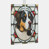 ス素晴らしイス山犬「ステンドグラス」 ガラスオーナメント (正面右)