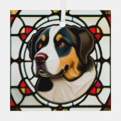 ス素晴らしイス山犬「ステンドグラス」 ガラスオーナメント (裏面)