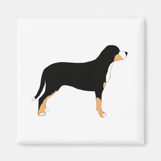 ス素晴らしス山犬のシルエット マグネット (正面)