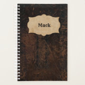 ス素朴カッフレザーパーソナライズされた プランナー手帳 (正面)