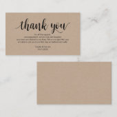 ス素朴クリプト、クラフト、ブラ結婚ック、ありがとう エンクロージャーカード (正面/裏面)