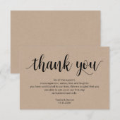ス素朴クリプト、クラフト、ブラ結婚ック、ありがとう エンクロージャーカード (正面/裏面)