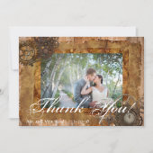 ス結婚テアムパンクヴィンテージビクトリアン写真テンプレート サンキューカード (正面)