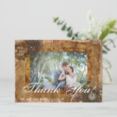 ス結婚テアムパンクヴィンテージビクトリアン写真テンプレート サンキューカード (スタンド正面)