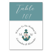 ス航海のパウ結婚ダーティール（緑がかった色）アクアブルー テーブルナンバー (裏面)