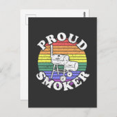 ス誇りを持ったモーカーレトロLGBT BBQスモーカーTシャツ ポストカード (正面/裏面)