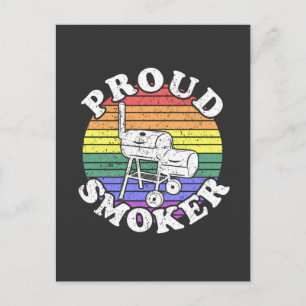 ス誇りを持ったモーカーレトロLGBT BBQスモーカーTシャツ ポストカード