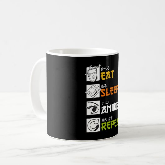ス食べリープアニメリピートギフトアイディアコスプレイヤー コーヒーマグカップ (正面左)