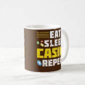 ス食べリープカジノリピート賭博トランプのポーカー  コーヒーマグカップ (正面右)