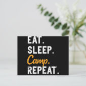 ス食べリープキャンプリピートトラベルキャンパー自然キャンピング ポストカード (スタンド正面)