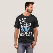 ス食べリープスイムリピート泳ぐ人ギフト Tシャツ (正面フル)