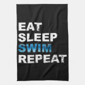 ス食べリープスイムリピート-おもしろい泳ぐ人の贈り物 キッチンタオル (縦)