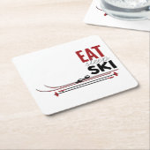 ス食べリープスキー スクエアペーパーコースター (アングル)