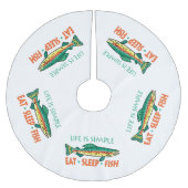 ス食べリープフィッシュ-魚釣りことわざ ブラッシュドポリエステルツリースカート (正面)