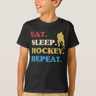 ス食べリープホッケーリピートアイスホッケーホビー Tシャツ