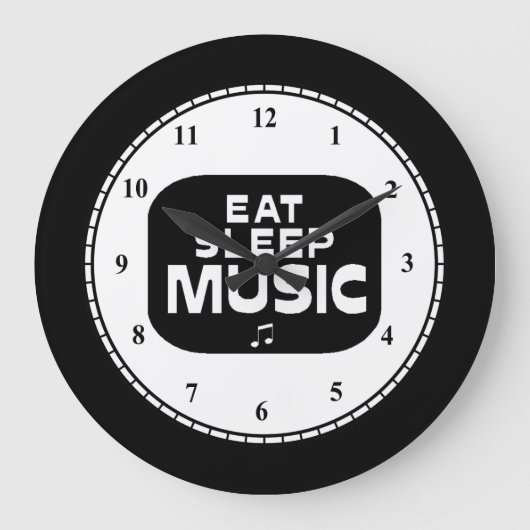 ス食べリープ音楽 ラージ壁時計 (正面)