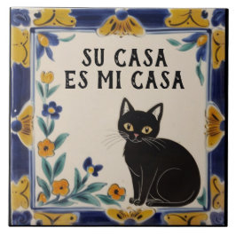 ス・カサ・エス・ミ・カサ - スペイン語の猫のユーモア タイル