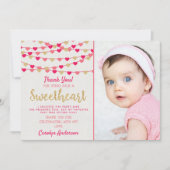ズぶら下がったラブハートリトルスウィートアート誕生日 サンキューカード (正面)